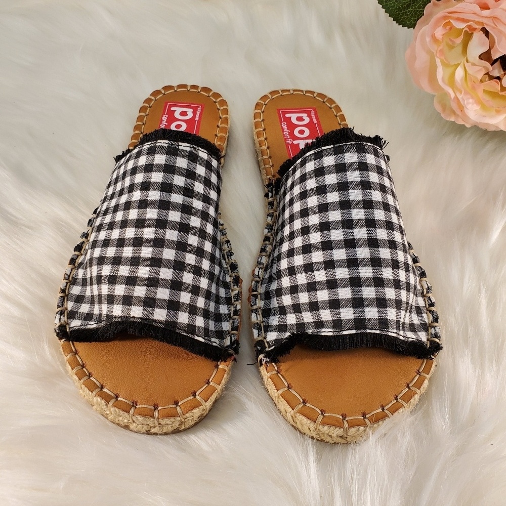 NWOT POP COMFORT FIT INDO FLAT SLIDES SIZE 6.5M - Picture 4 of 8
